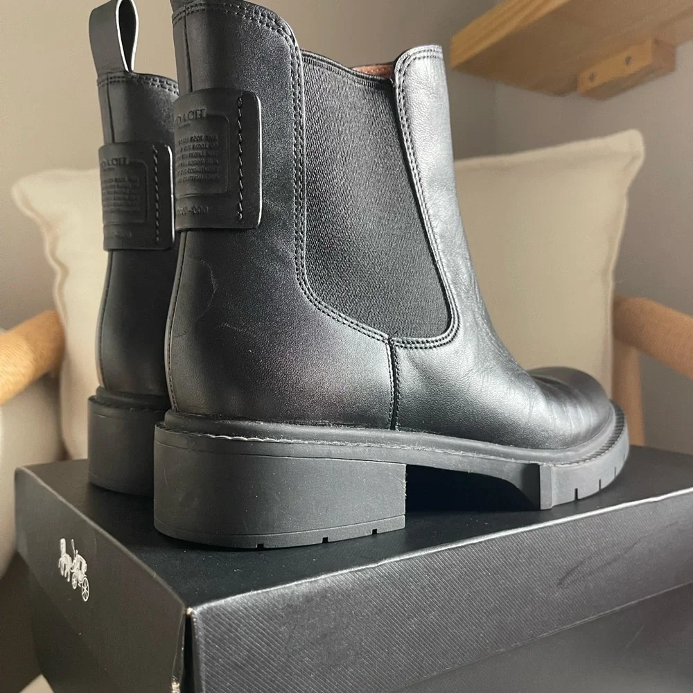 Coach Lyden Black Leather Boot - Picture 5 of 6